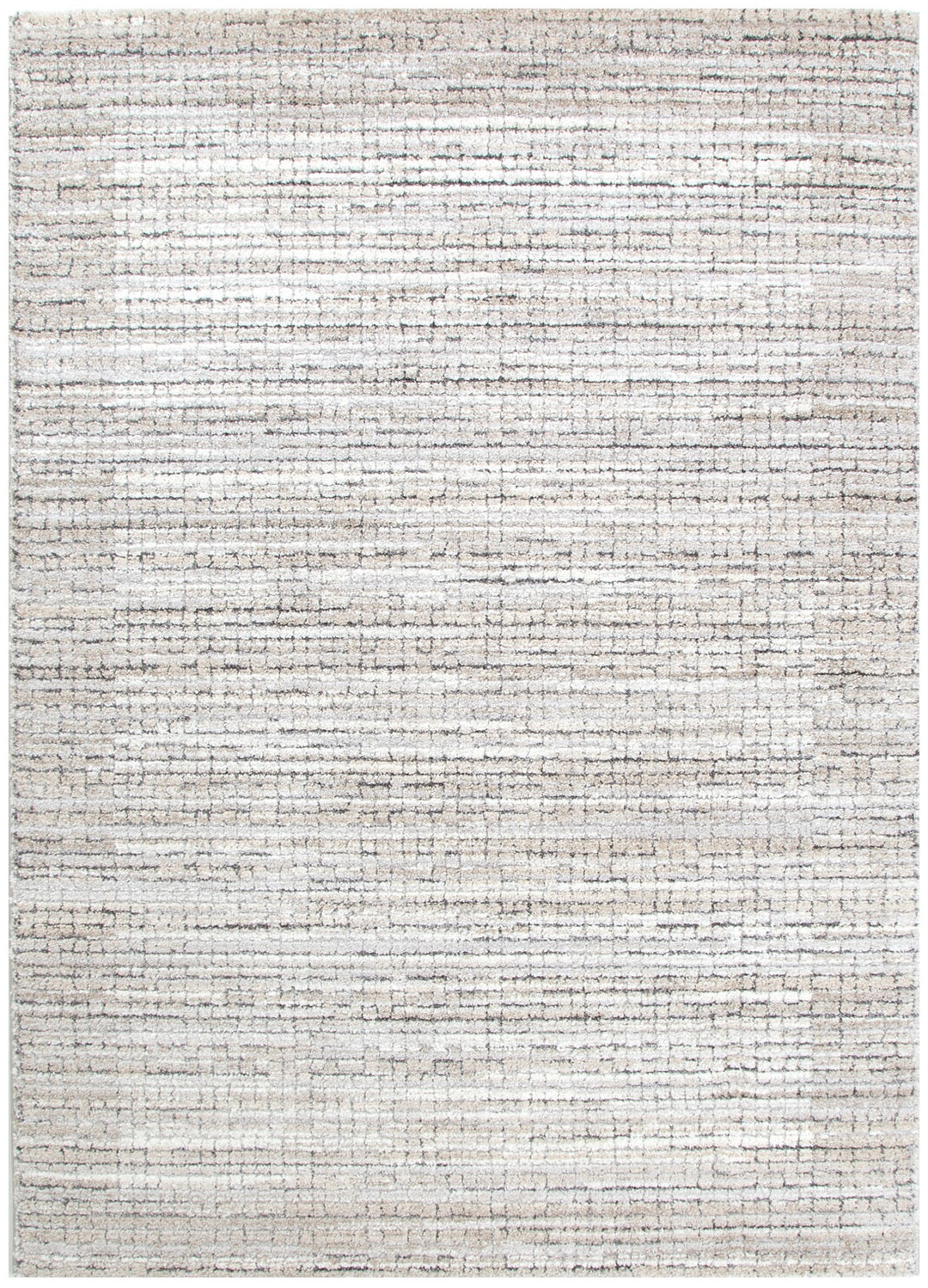 Dorado Textured Look Border Grey Beige Rug (D012)