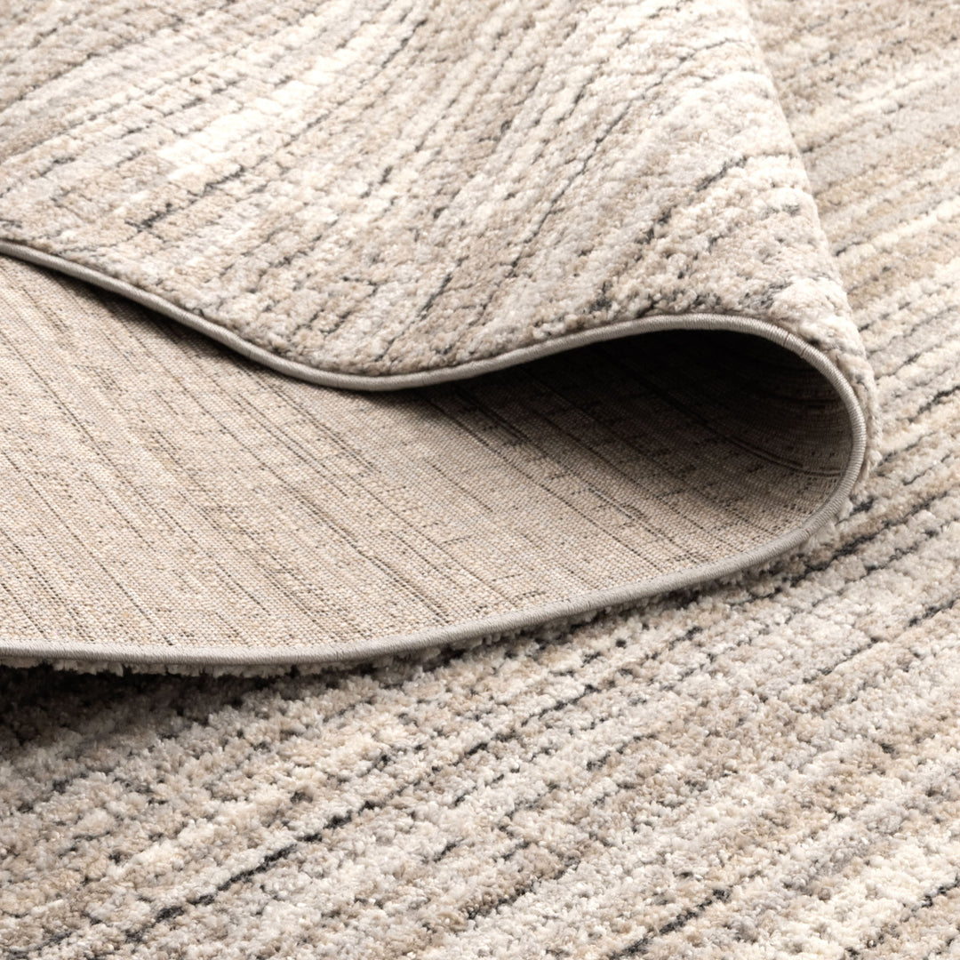 Dorado Textured Look Border Grey Beige Rug (D012)