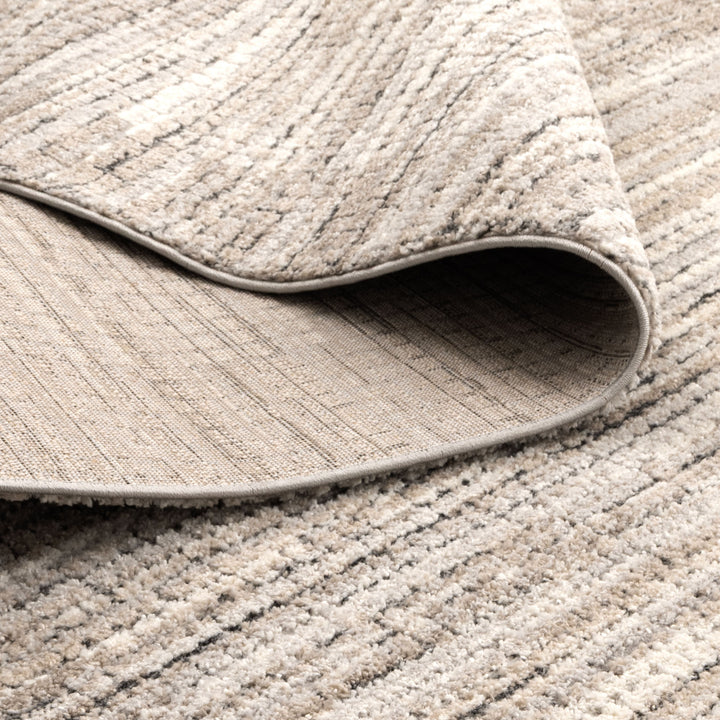 Dorado Textured Look Border Grey Beige Rug (D012)