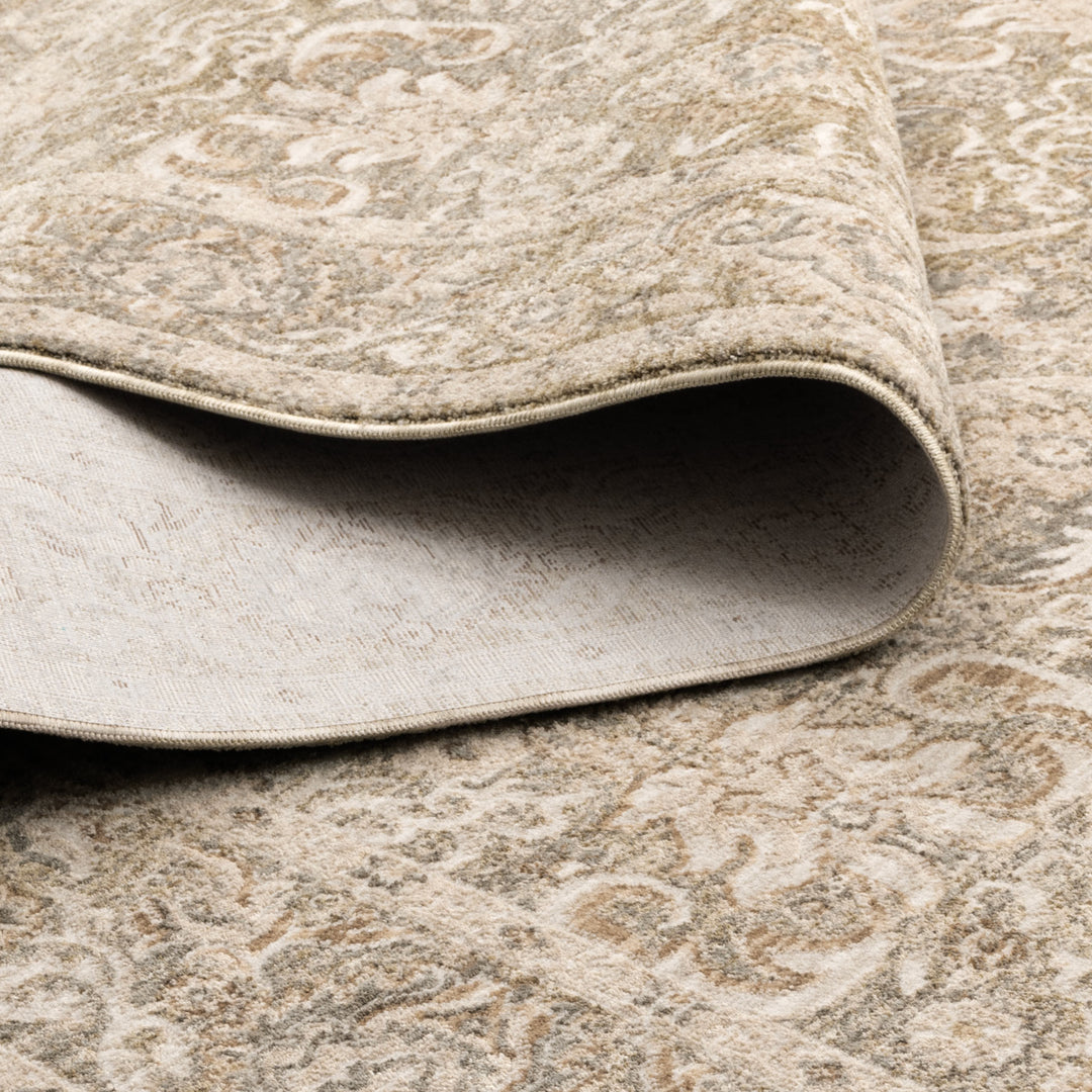 D102- Delphine Regal Green Beige Vintage Rug- New Arrival