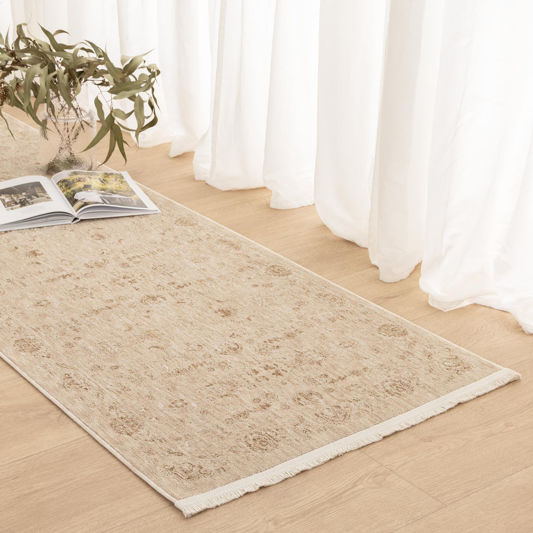 D103- Delphine Warm Biscotti Vintage Beige Rug- New Arrival