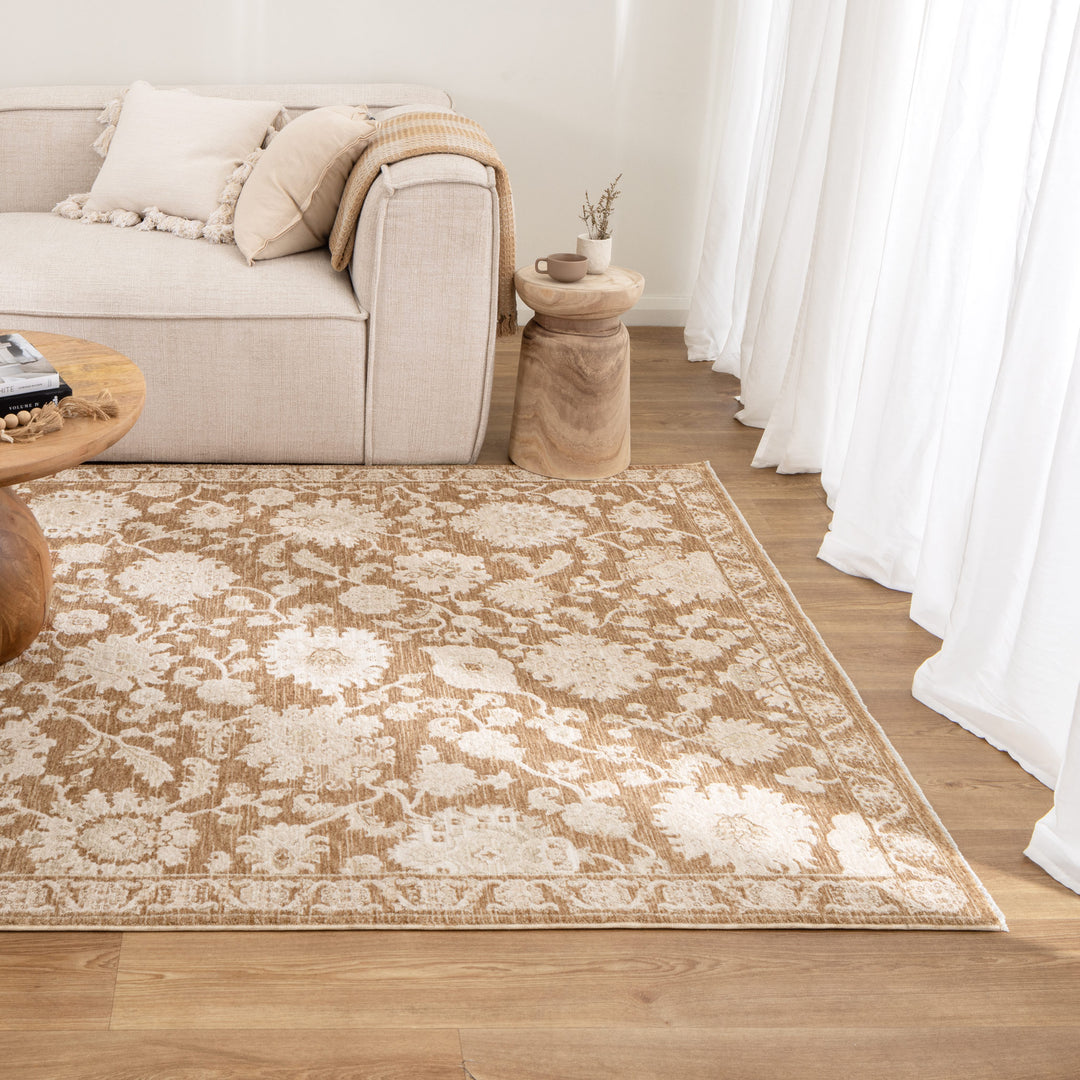 D105- Dephine Toffee Vintage Rug- New Arrival