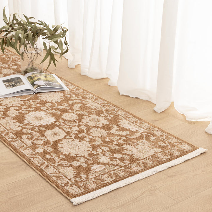 D105- Dephine Toffee Vintage Rug- New Arrival