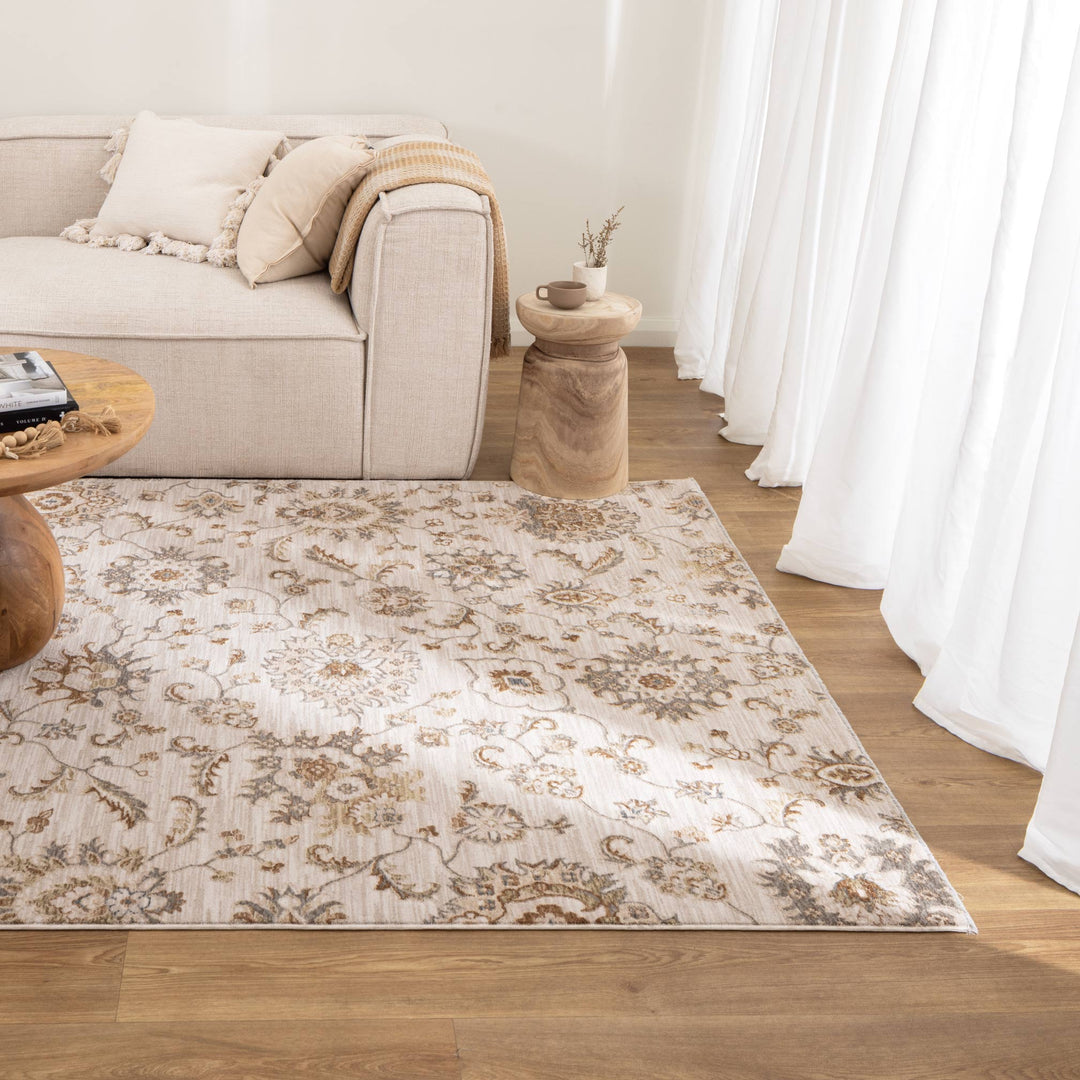 D107- Delphine Antique Bloom Multi Vintage Rug - New Arrival