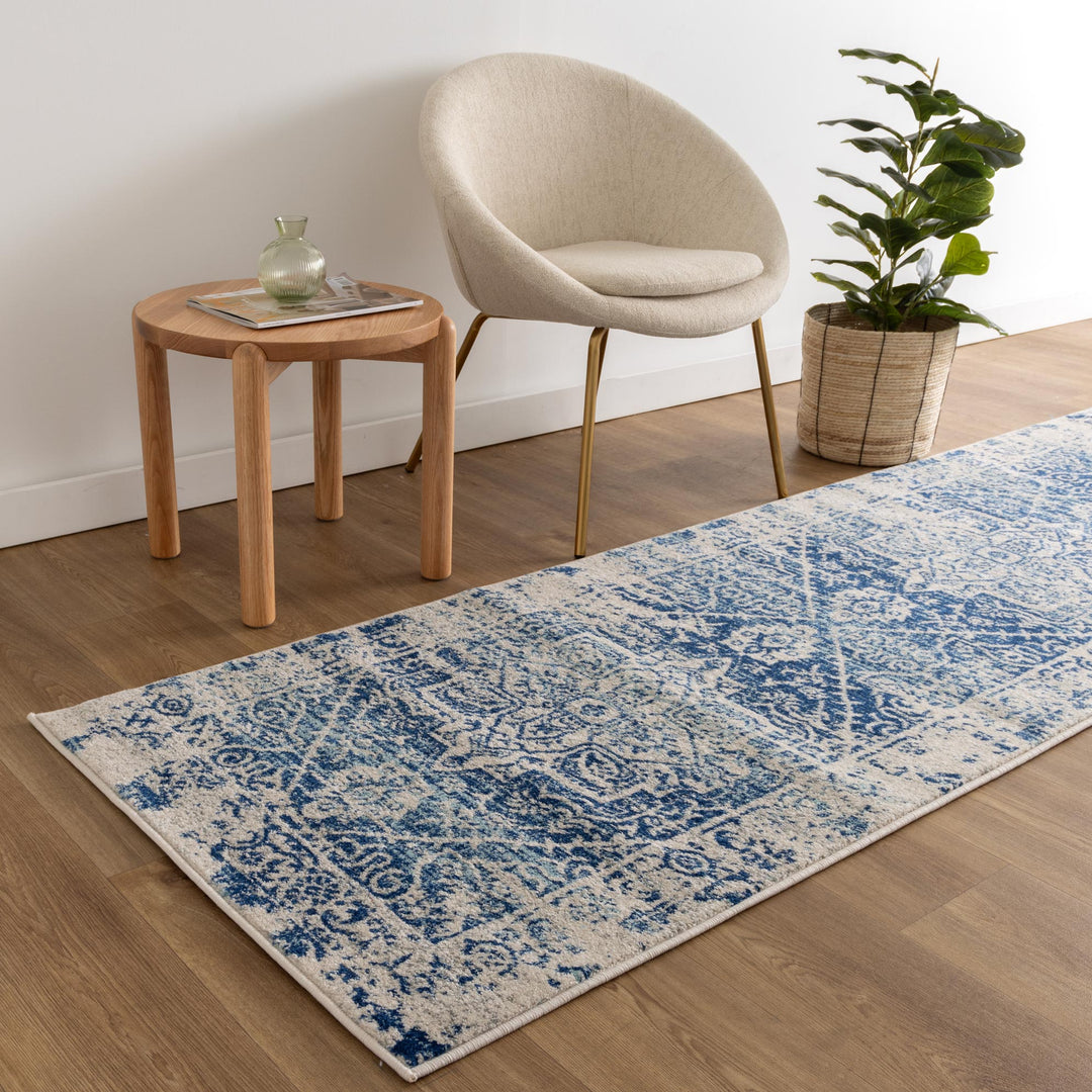 Delicate Audrey Ivory & Navy Rug - DEL21