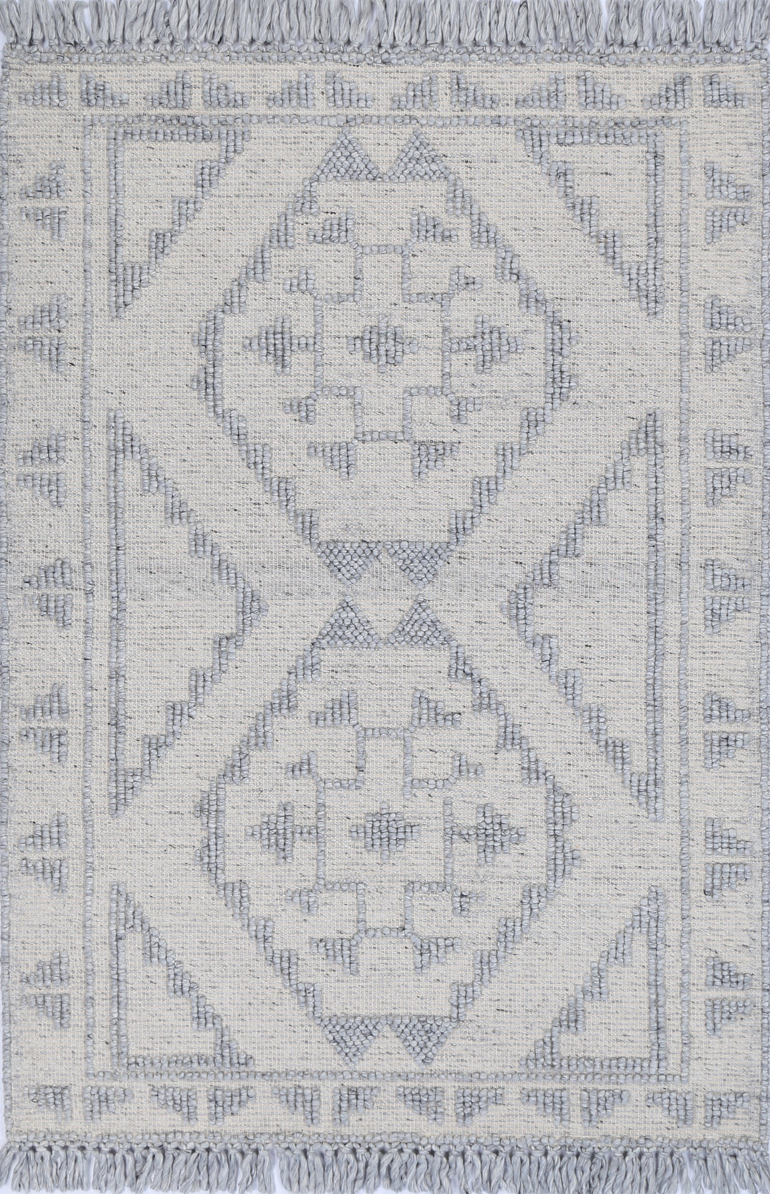 Diego Ornamental Grey Wool Rug - DIEG03
