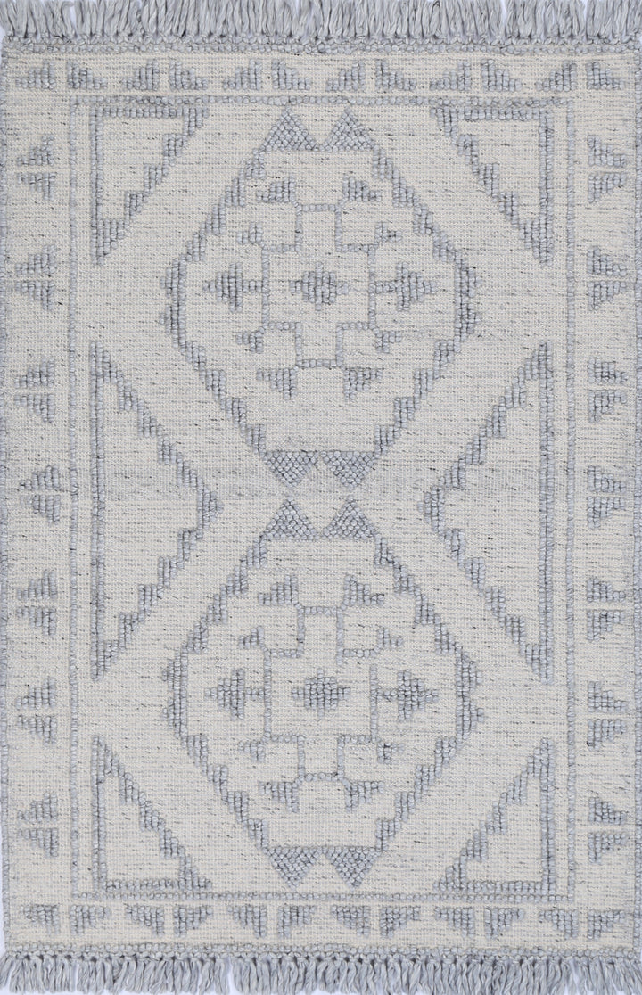 Diego Ornamental Grey Wool Rug - DIEG03