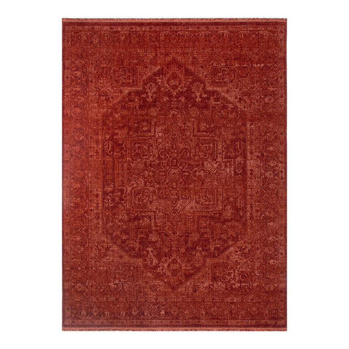 Heritage Distressed Medallion Rust Rug - H101 (Different Tassel)