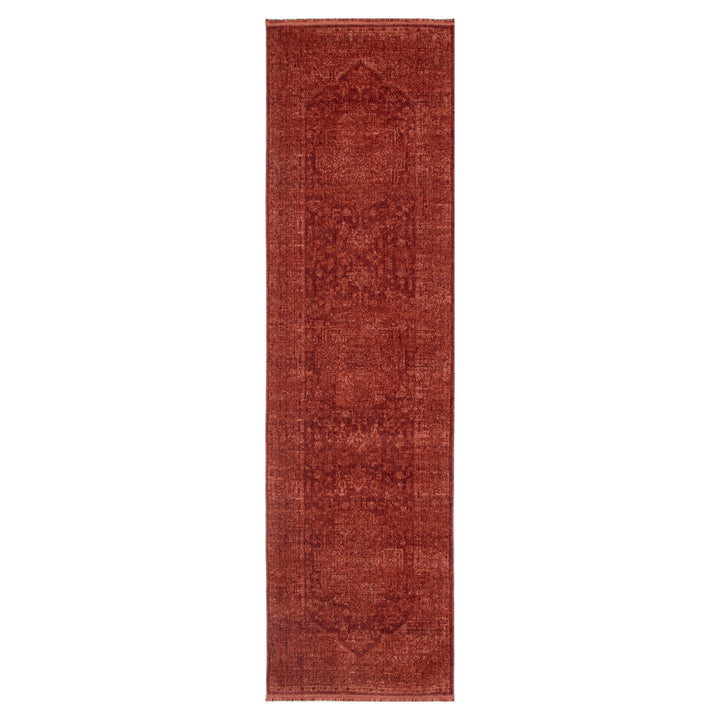 Heritage Distressed Medallion Rust Runner- H101 (Different Tassel)