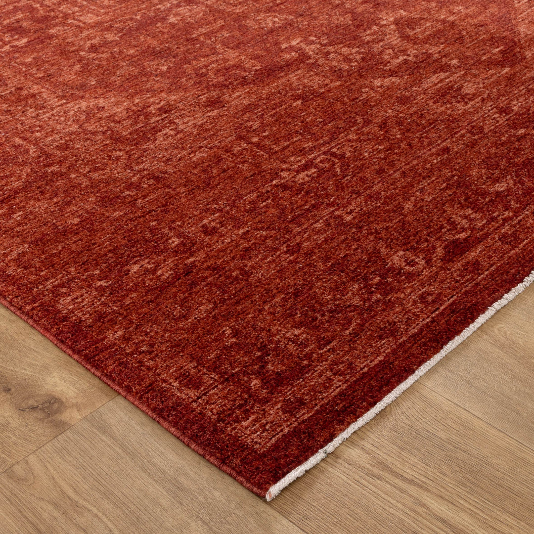 Heritage Distressed Medallion Rust Rug - H101: New Arrival