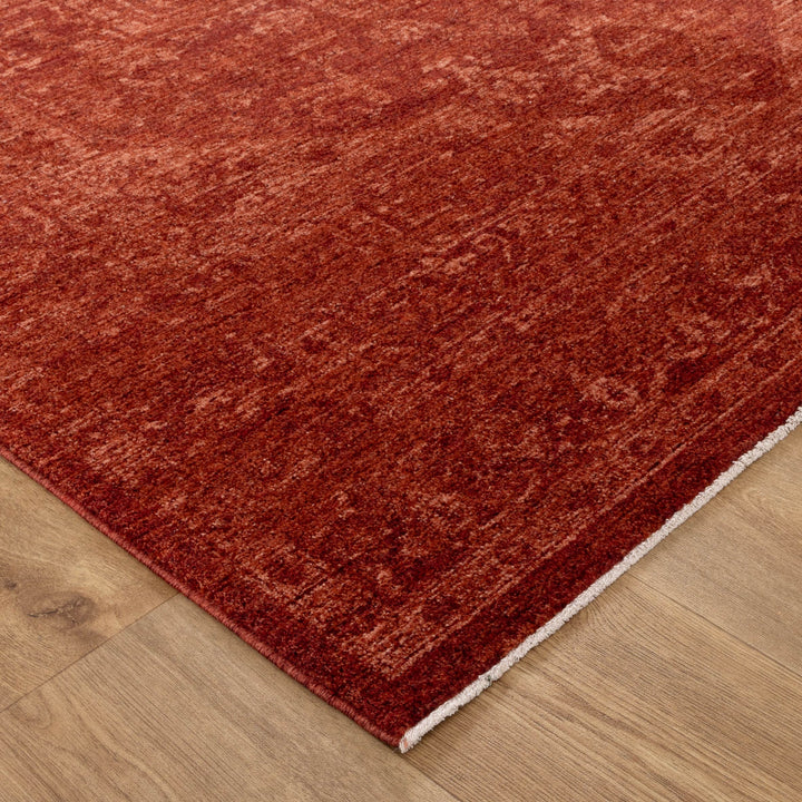 Heritage Distressed Medallion Rust Rug - H101: New Arrival