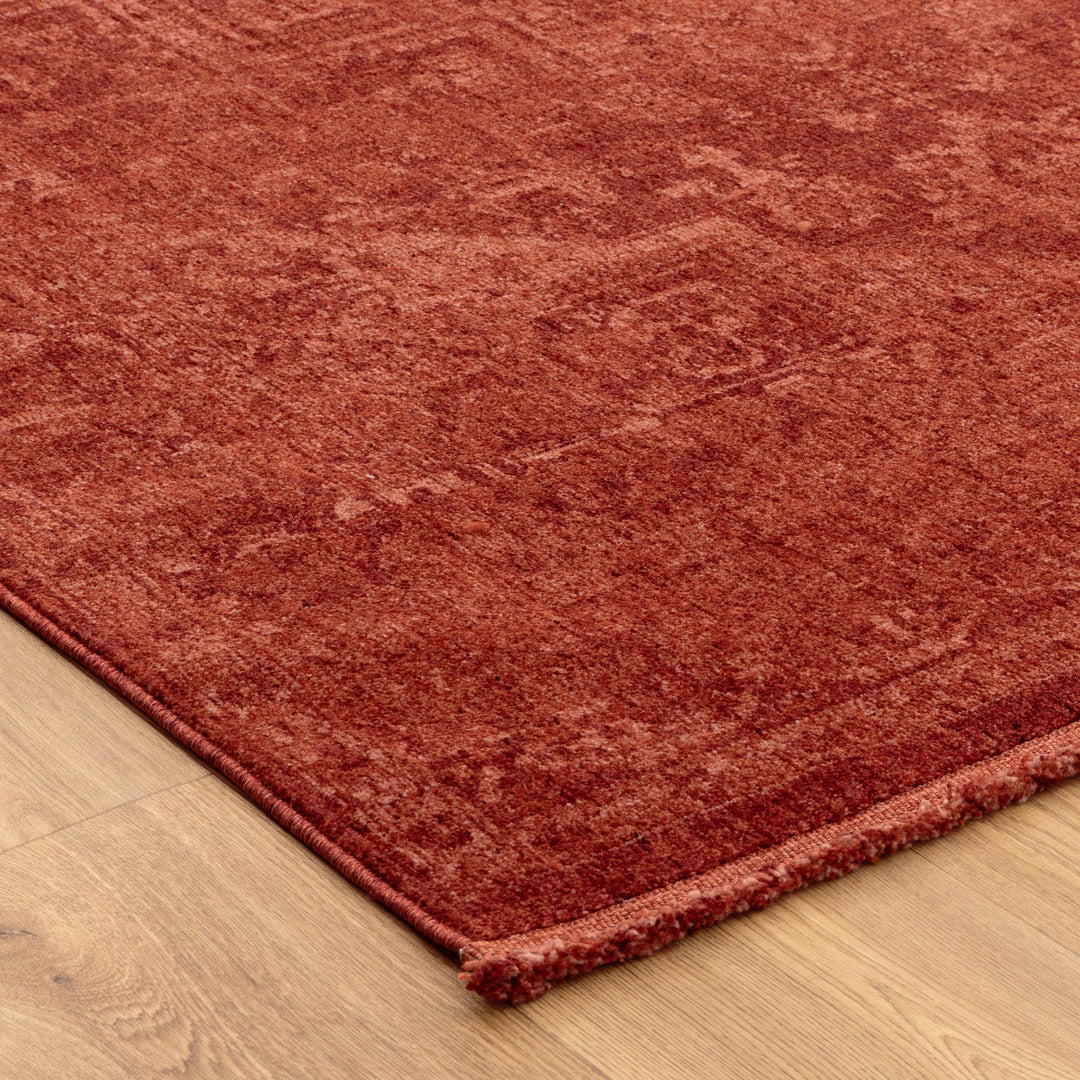 Heritage Distressed Medallion Rust Rug - H101 (Different Tassel)