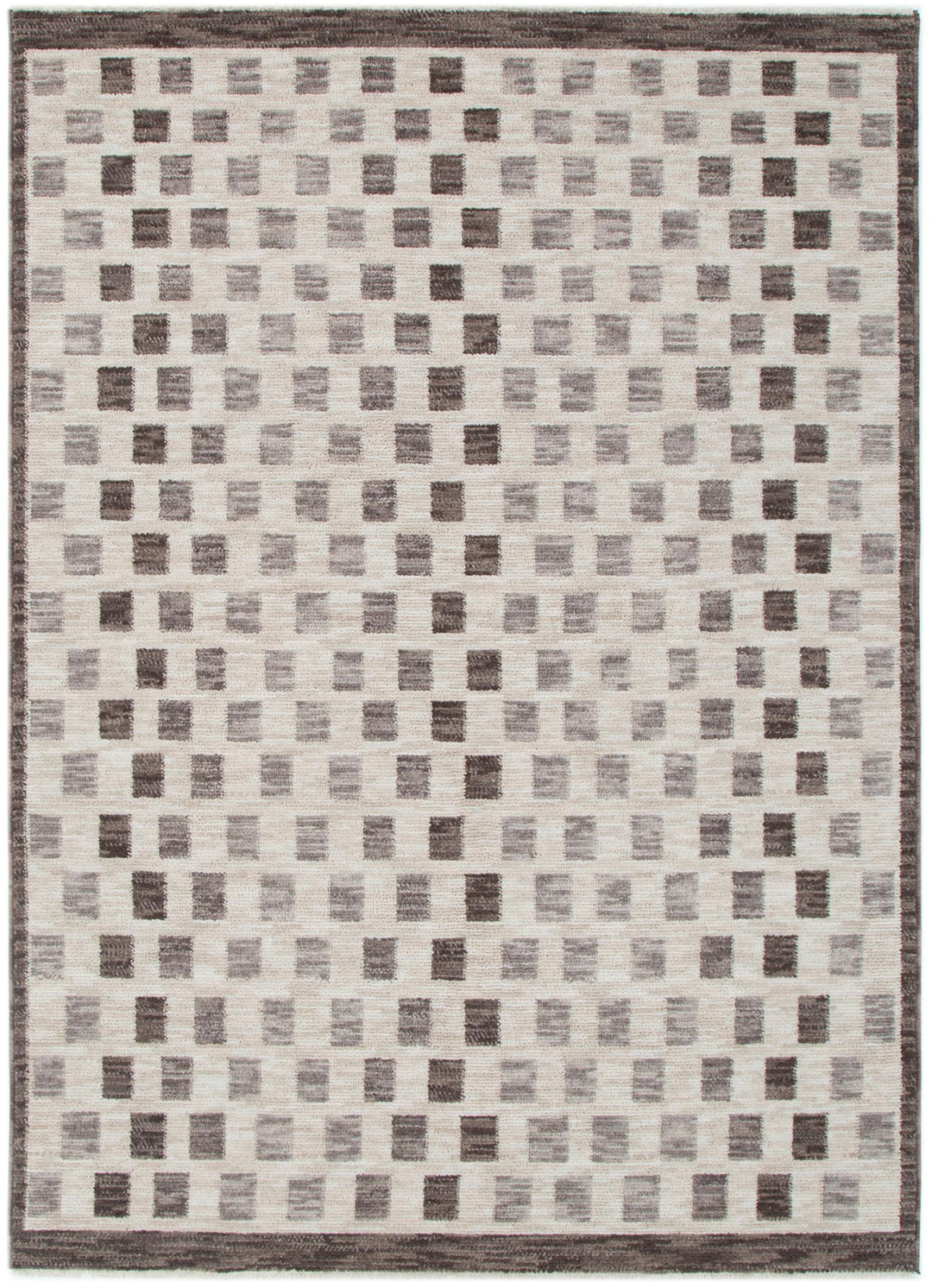 Horizon Ivory Grey Checkered Rug H102 - New Arrival