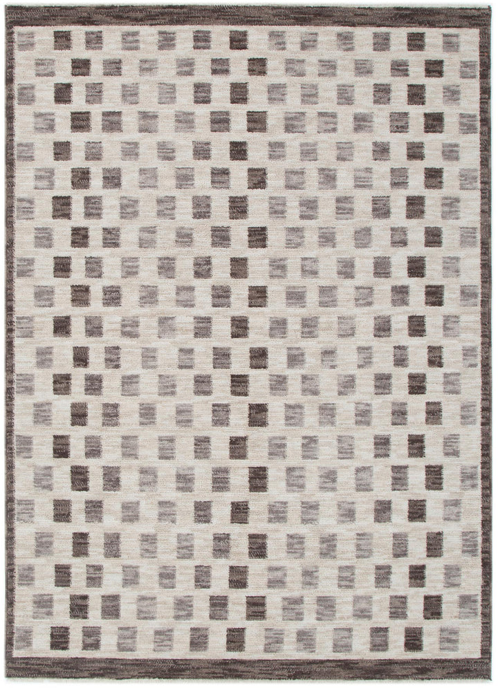 Horizon Ivory Grey Checkered Rug H102 - New Arrival