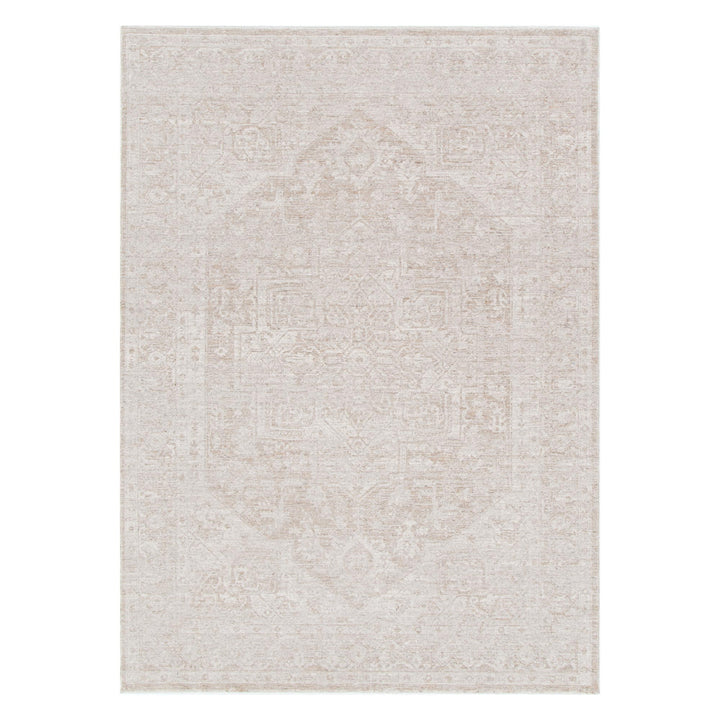Heritage Distressed Medallion Beige Rug - H102