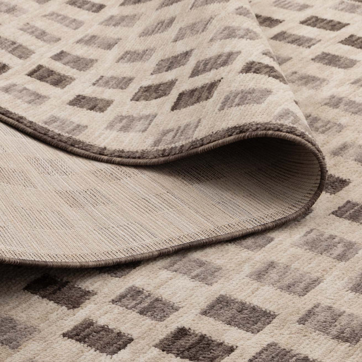 Horizon Ivory Grey Checkered Rug H102 - New Arrival