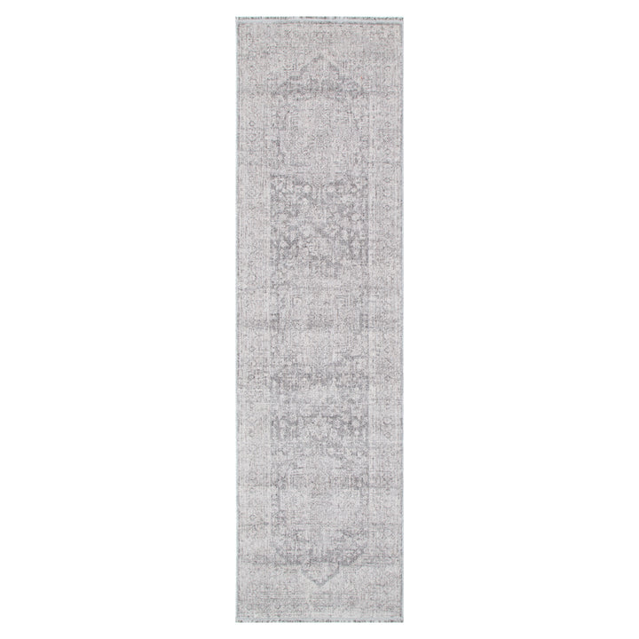 Heritage Distressed Medallion Grey Runner- H103:  (Different Tassel)