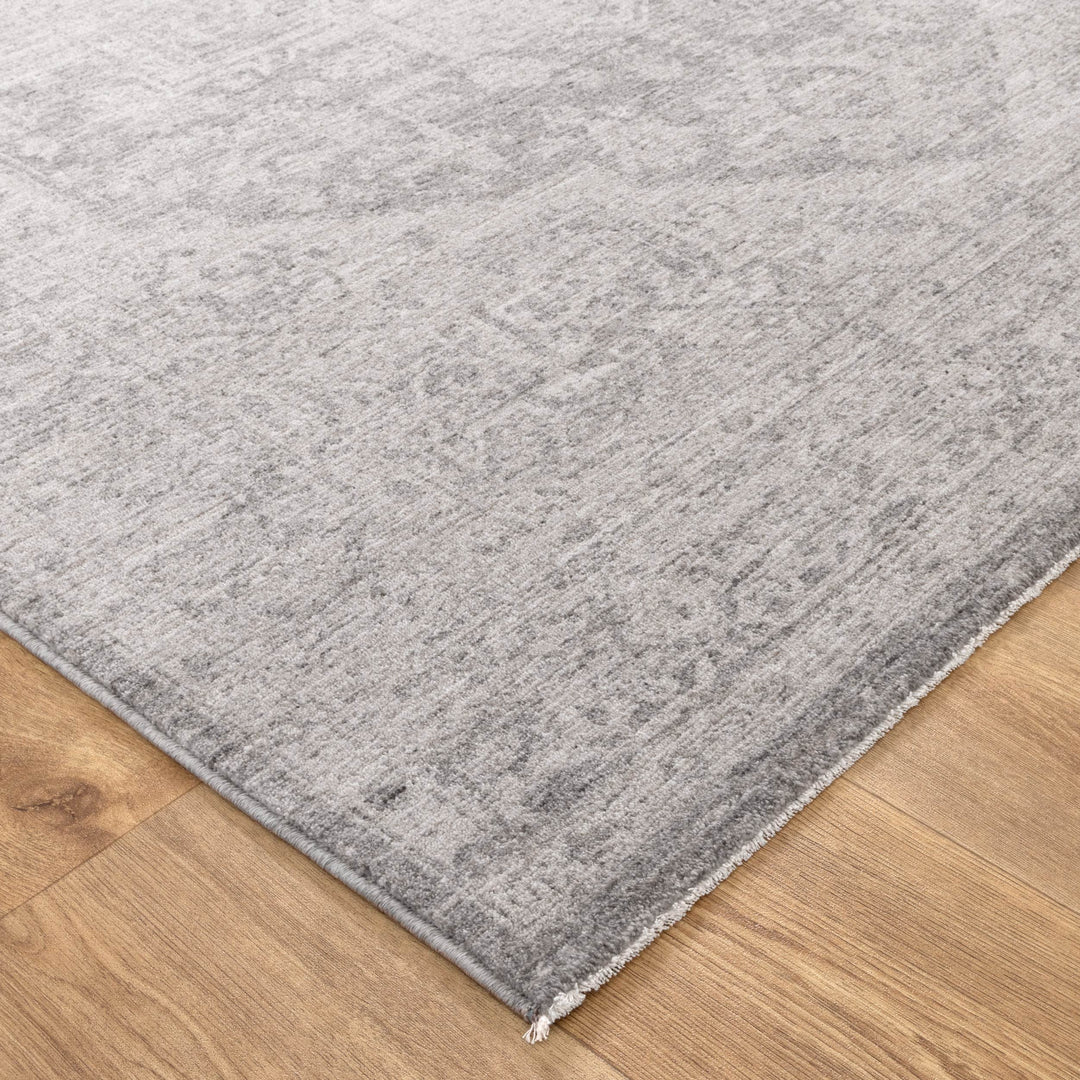 Heritage Distressed Medallion Grey Rug - H103: New Arrival