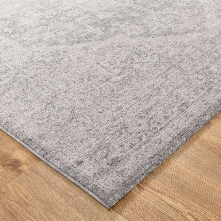 Heritage Distressed Medallion Grey Rug - H103