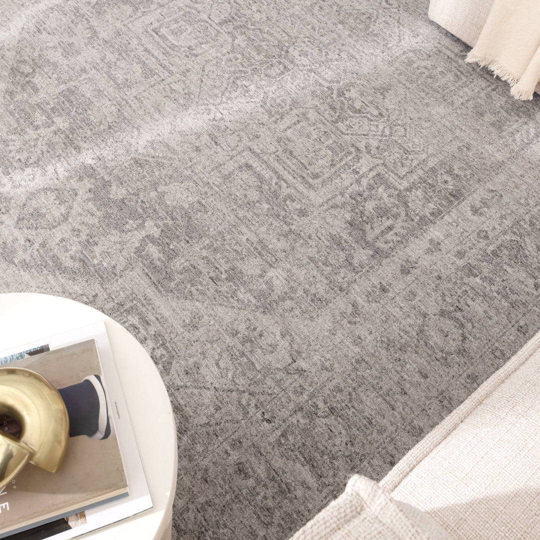 Heritage Distressed Medallion Grey Rug - H103: New Arrival