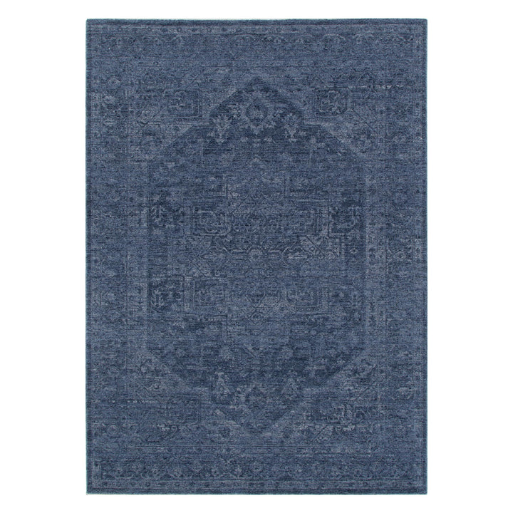 Heritage Distressed Medallion Blue Rug - H104