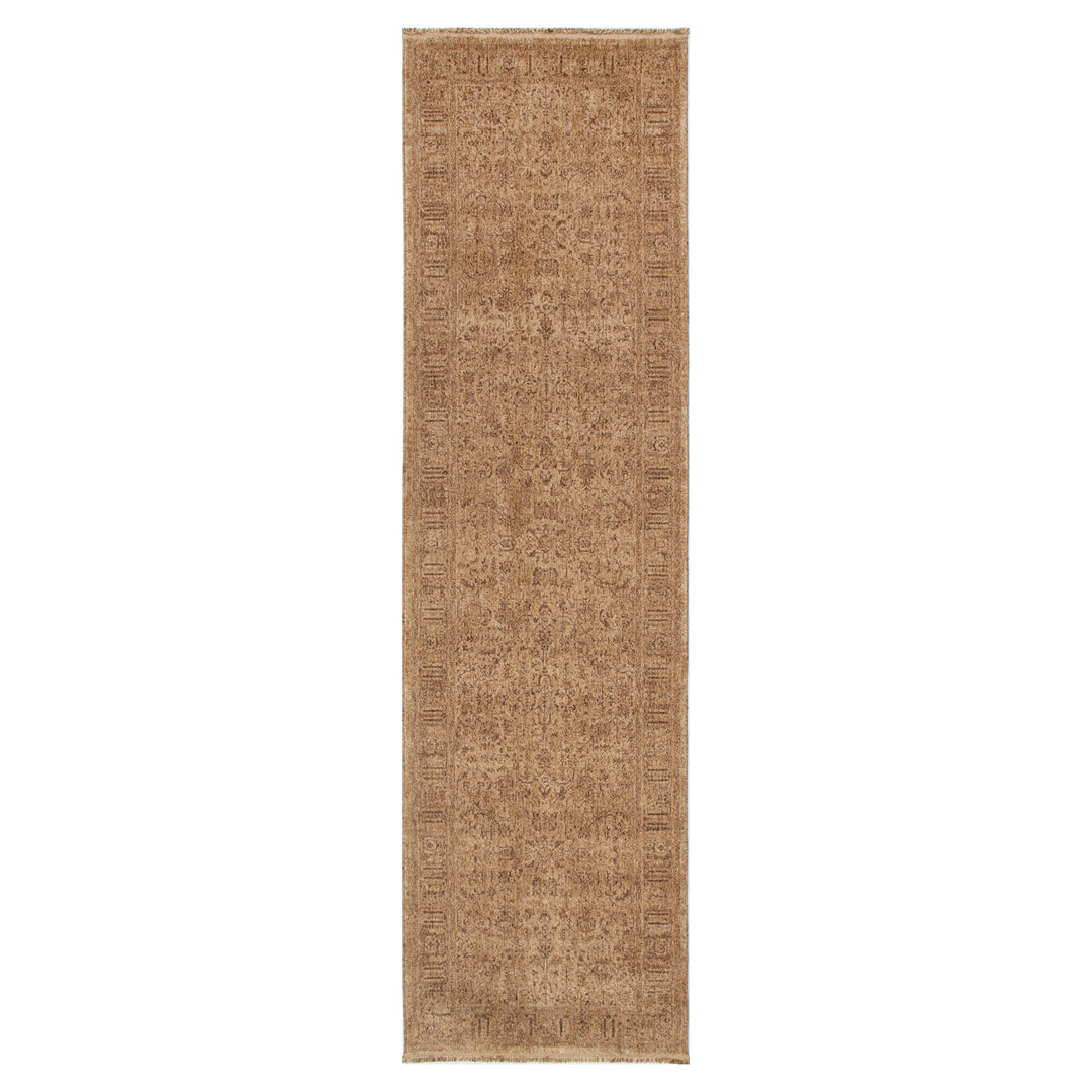 Heritage Distressed Border Mustard Runner- H105: (Different Tassel)
