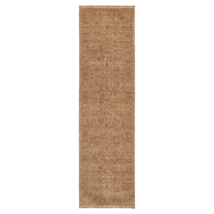 Heritage Distressed Border Mustard Runner- H105: (Different Tassel)