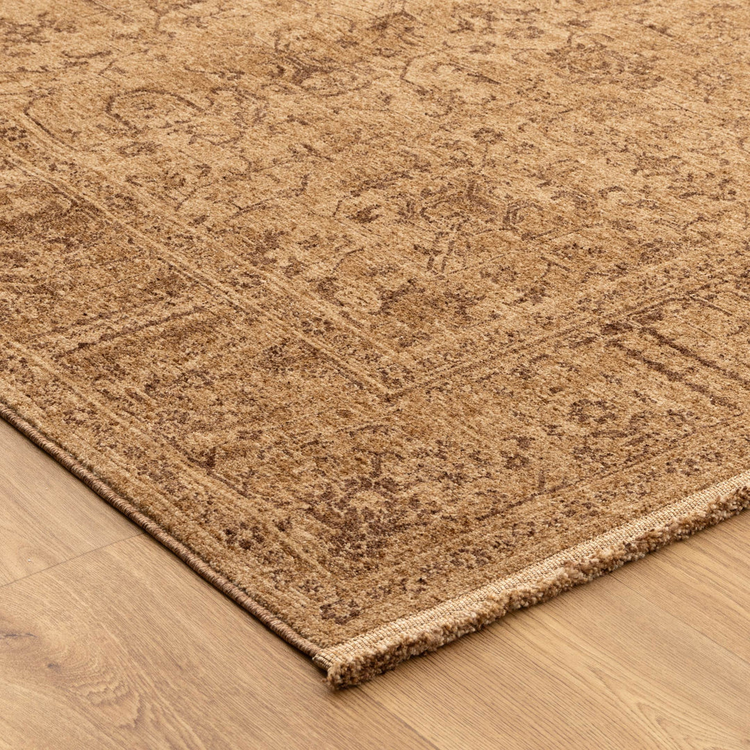 Heritage Distressed Border Mustard Runner- H105: (Different Tassel)