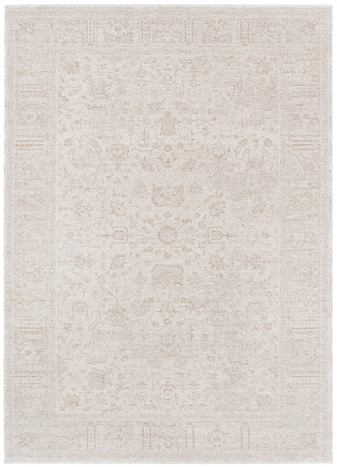 Heritage Distressed Border Beige Rug - H106: New Arrival