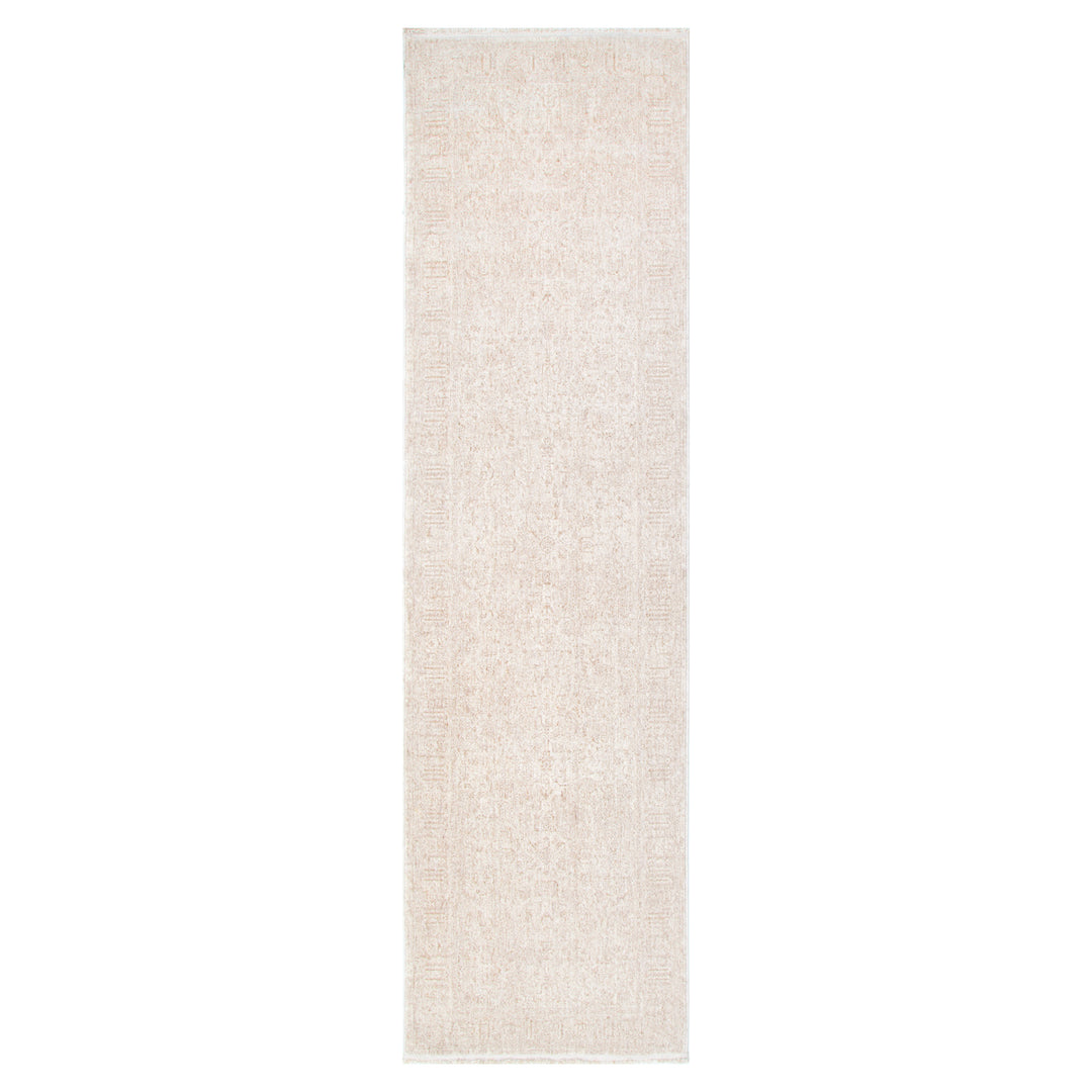 Heritage Distressed Border Beige Runner- H106: (Different Tassel)