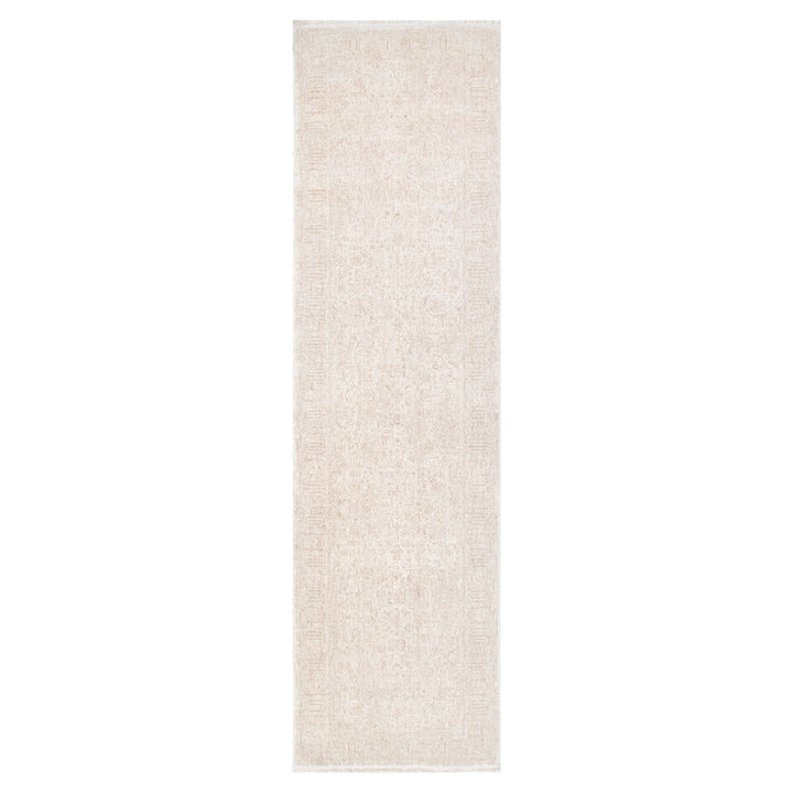Heritage Distressed Border Beige Runner- H106: (Different Tassel)