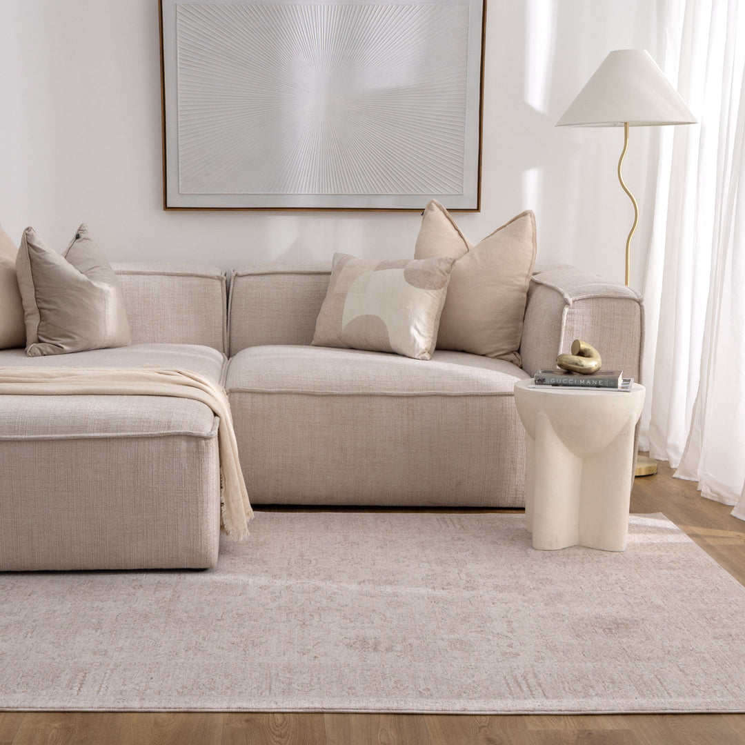 Heritage Distressed Border Beige Rug - H106