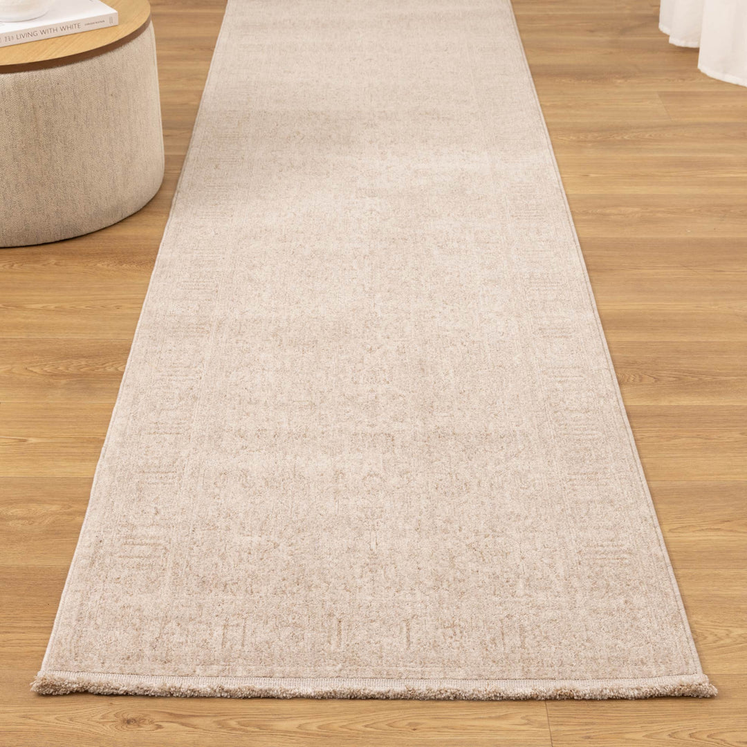 Heritage Distressed Border Beige Runner- H106: (Different Tassel)