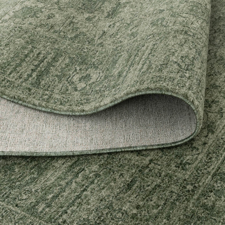 Heritage Distressed Border Green Rug - H107: New Arrival