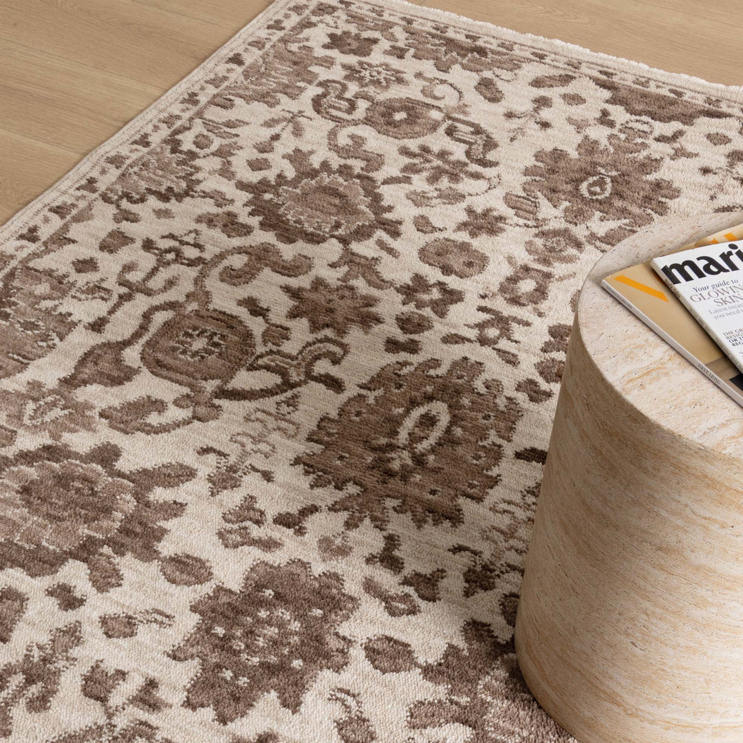 Horizon Ivory Brown Traditional Rug H107 - New Arrival
