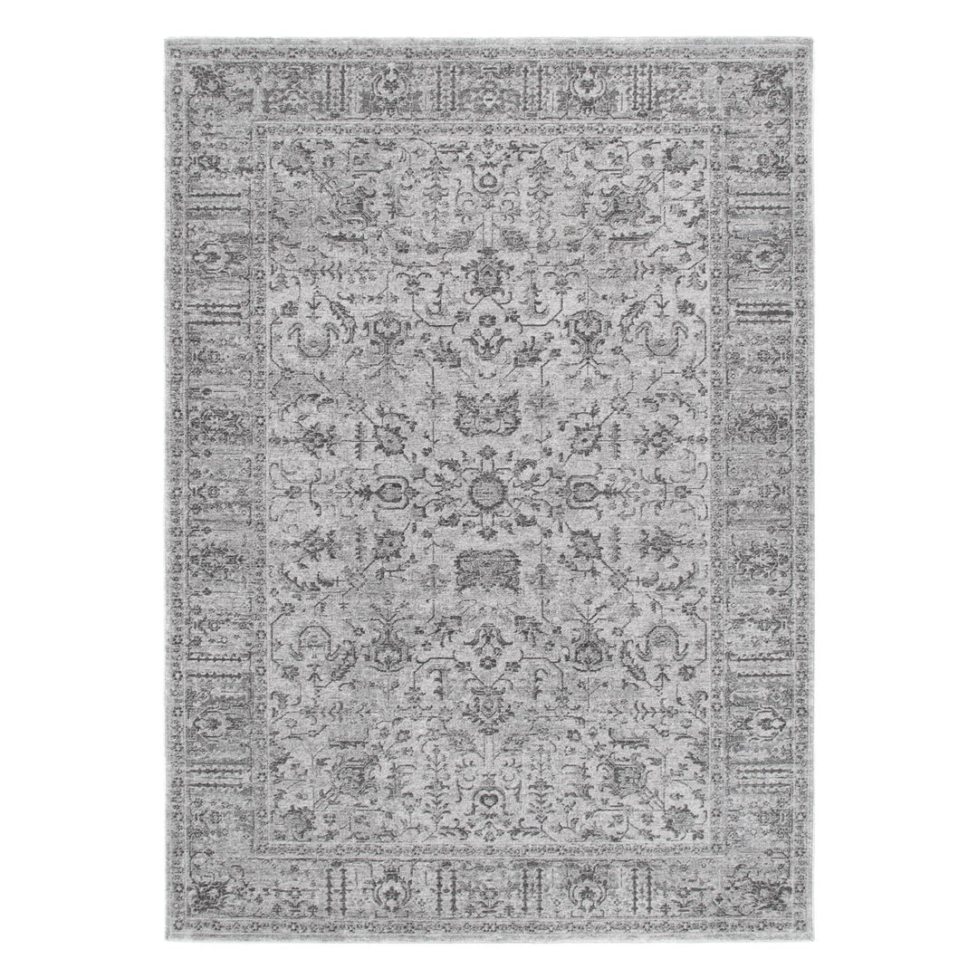 Heritage Distressed Border Grey Rug - H108