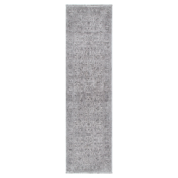 Heritage Distressed Border Grey Runner- H108: (Different Tassel)