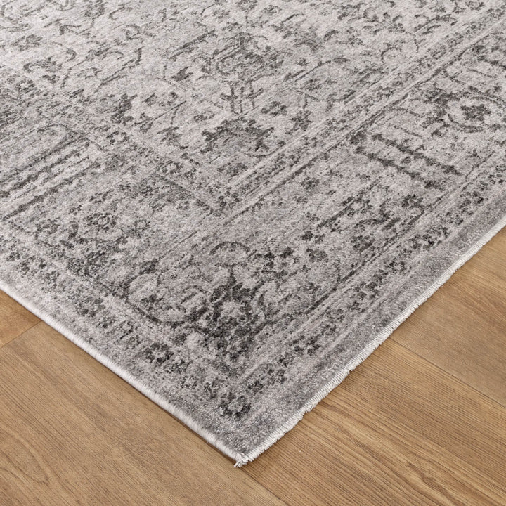 Heritage Distressed Border Grey Rug - H108: New Arrival