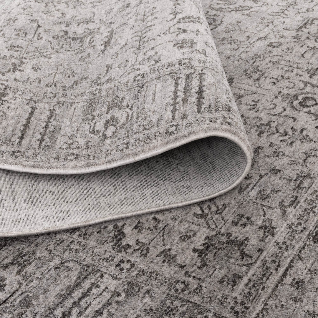 Heritage Distressed Border Grey Rug - H108: New Arrival