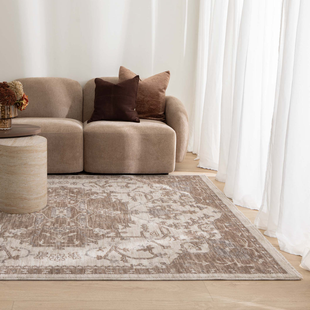 Horizon Ivory Beige Medallion Rug H114 - New Arrival