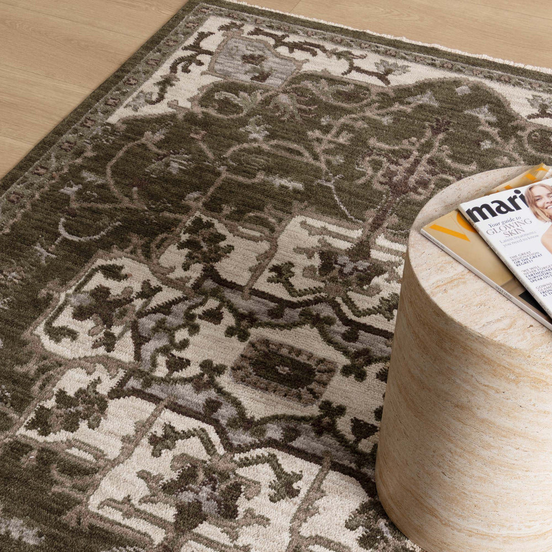 Horizon Olive Green Medallion Rug H116 - New Arrival