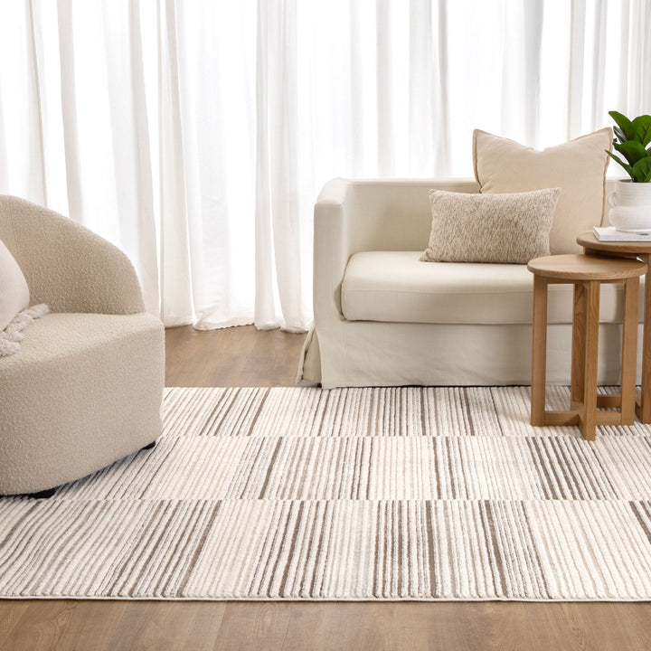 Sierra Lines Beige Brown Rug - New Arrival