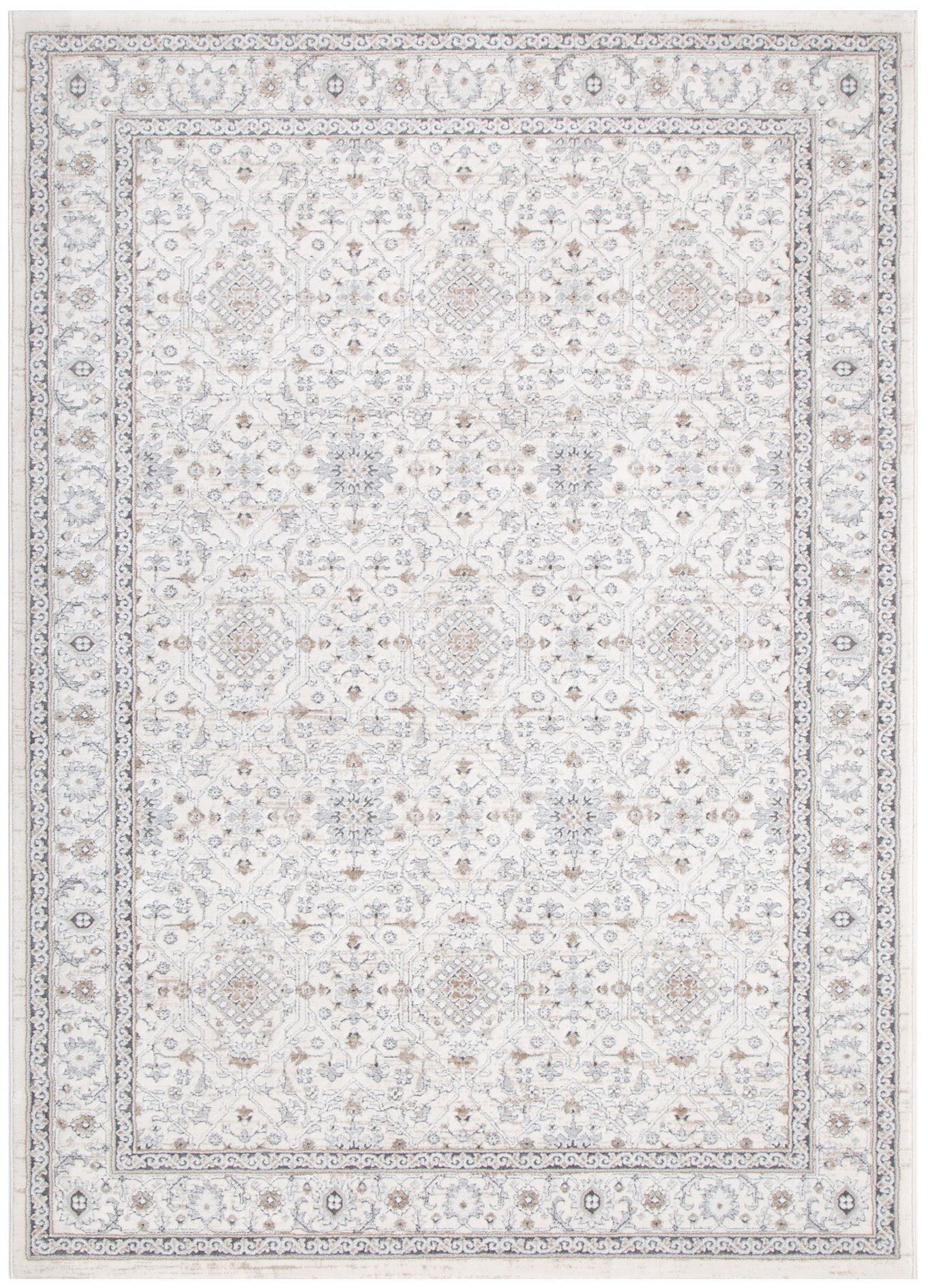 Maya Traditional Border Cream and Beige Rug - M103 – Brand Ventures Pty Ltd