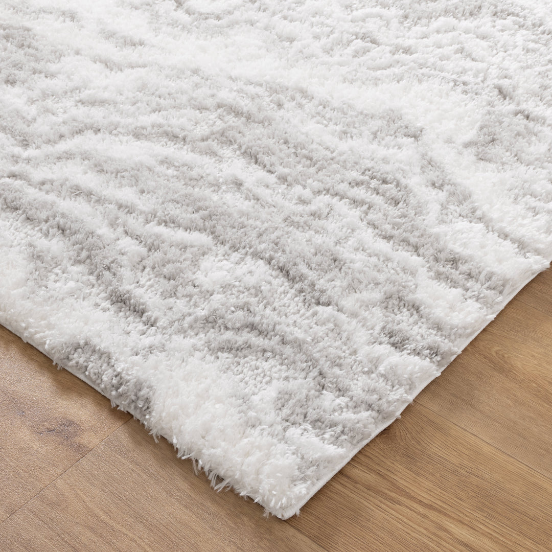 Madrid Watercolour Grey Shaggy Rug - MADRID02