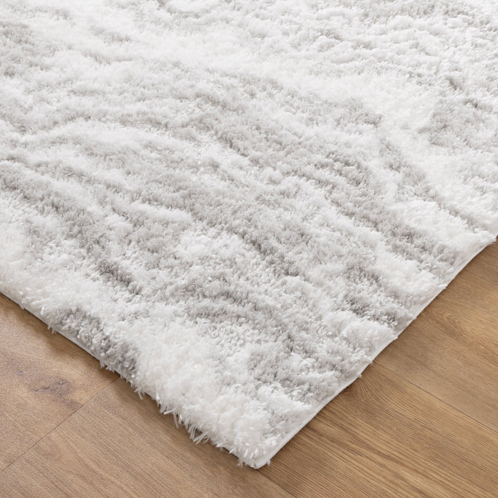 Madrid Watercolour Grey Shaggy Rug - MADRID02