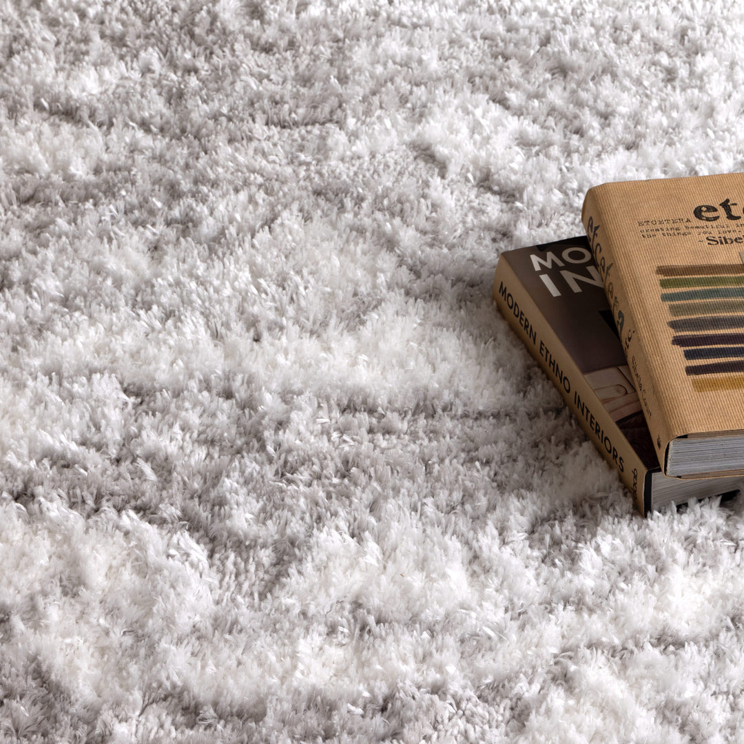 Madrid Watercolour Grey Shaggy Rug - MADRID02