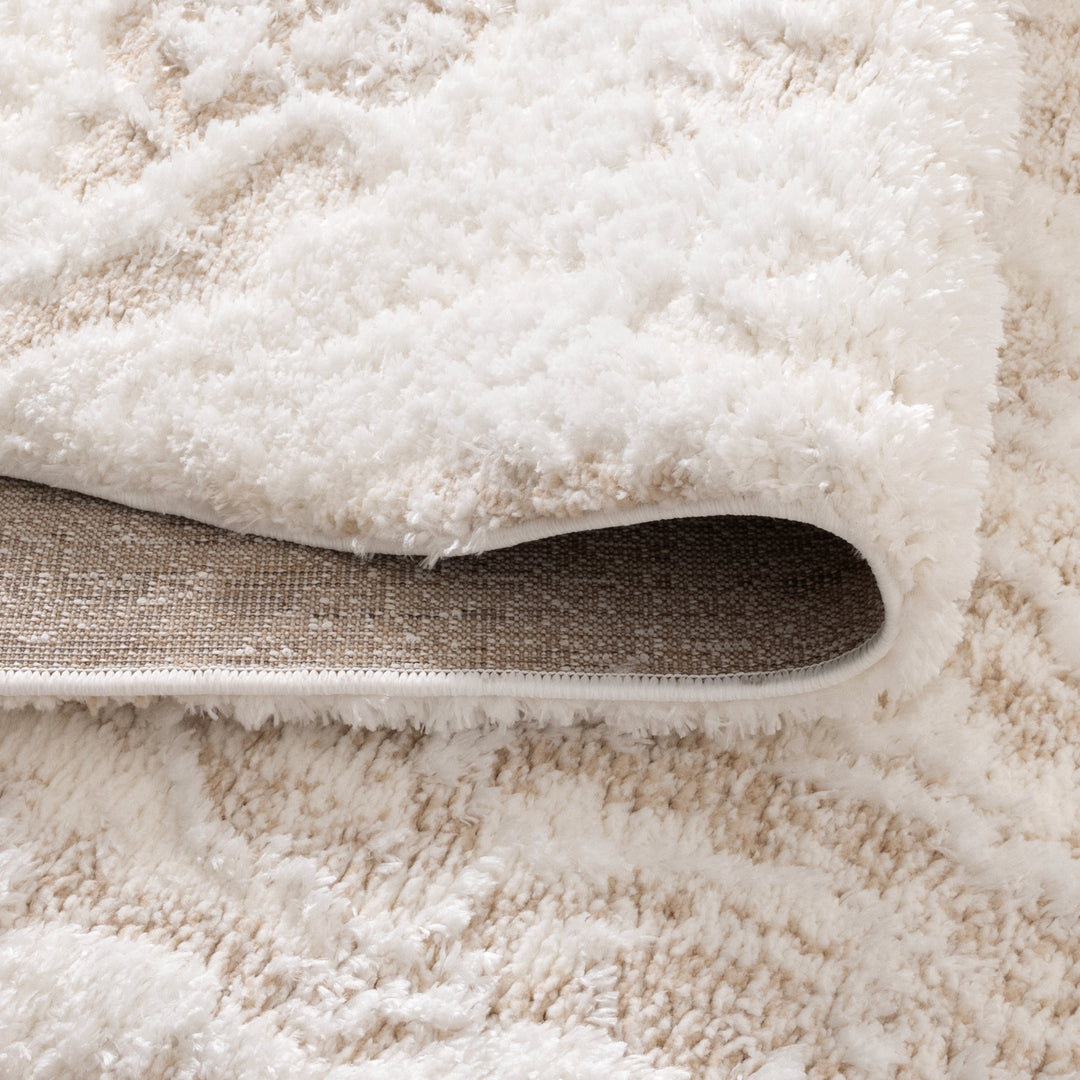 Madrid Watercolour Ivory & Beige Shaggy Rug - MADRID03