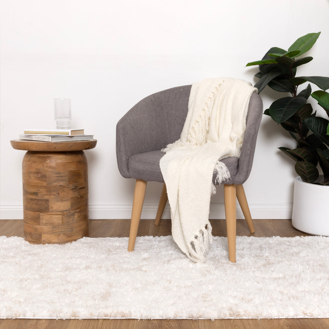 Madrid Watercolour Ivory & Beige Shaggy Rug - MADRID03