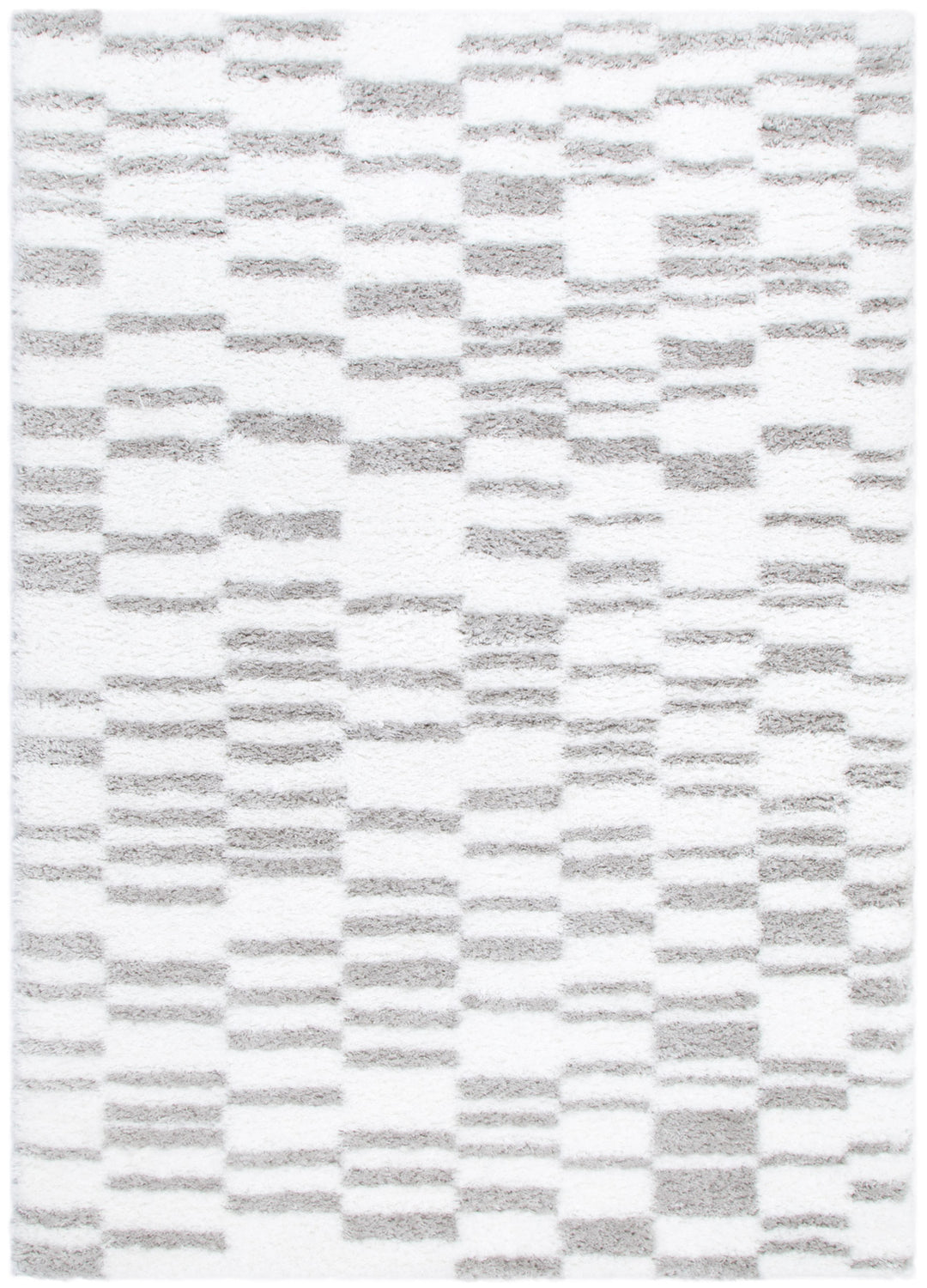 Madrid Lines Grey Shaggy Rug - MADRID04