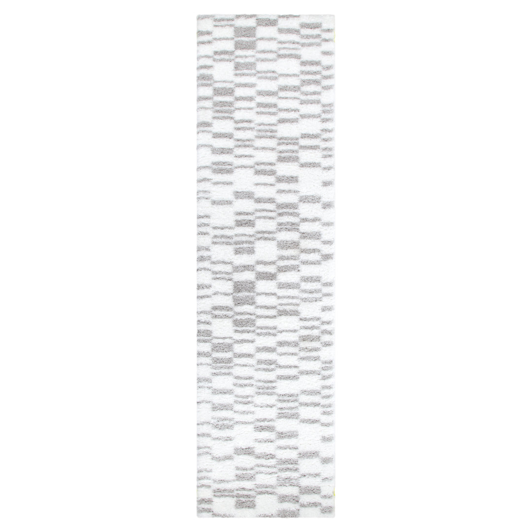 Madrid Lines Grey Shaggy Rug - MADRID04